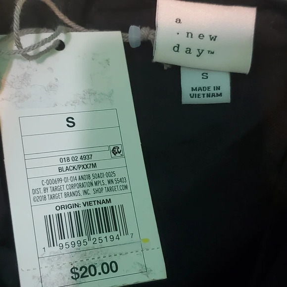 NWT A New Day Flutter Sleeve Black Blouse S - Picture 4 of 5